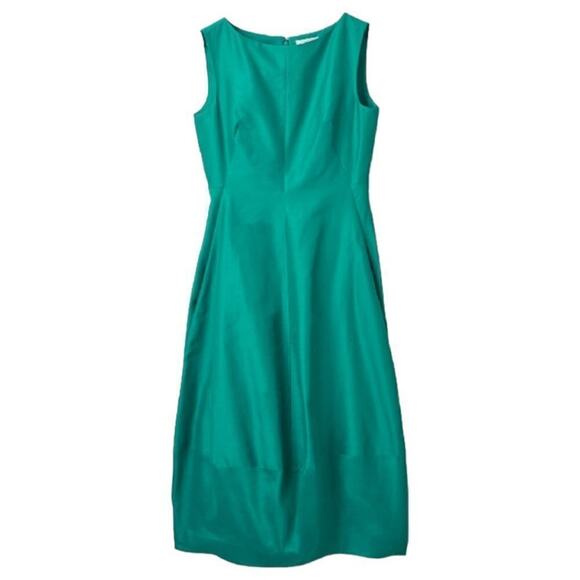 COS Dresses & Skirts - NWT COS Womens Green Sleeveless Cotton Silk Cotton Cocoon Sheath Dress Size 2